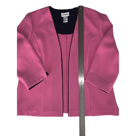 Perceptions Womens Open Front Pink Blazer Jacket Polyester Size 14 - Picture 6 of 10